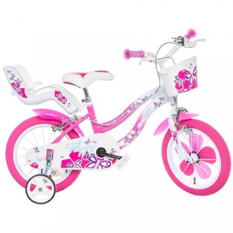 Bicicleta copii Dino Bikes 16'' Flappy roz