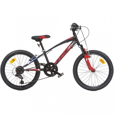 Bicicleta copii Dino Bikes 20" MTB baieti Sport negru cu 6 viteze si suspensie