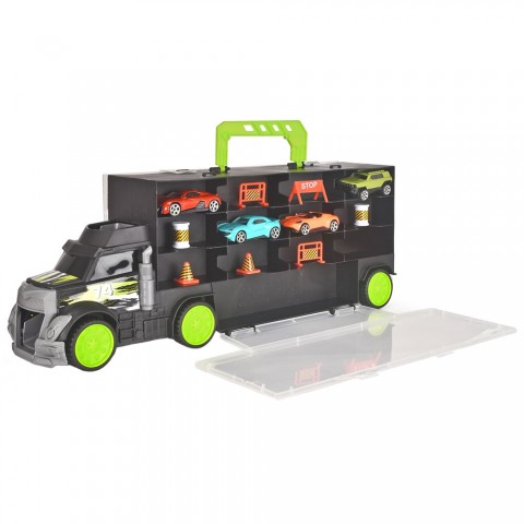 Camion Dickie Toys Carry and Store Transporter cu 4 masinute si accesorii