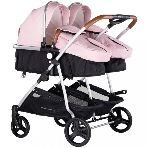 Carucior gemeni Chipolino Duo Smart 2 in 1 pink marshmallow