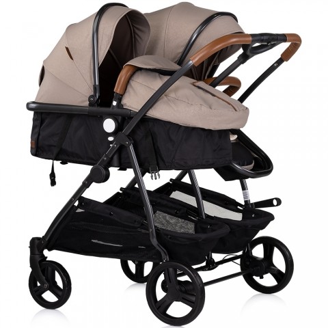 Carucior gemeni Chipolino Duo Smart 2 in 1 tiramisu
