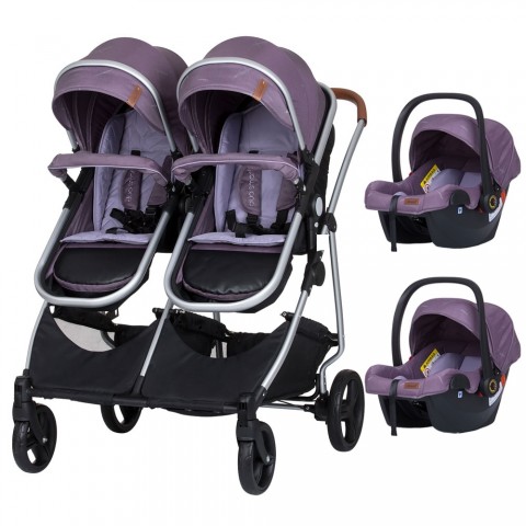 Carucior gemeni Chipolino Duo Smart 3 in 1 lilac