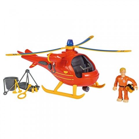 Jucarie Simba Elicopter Fireman Sam Wallaby cu figurina si accesorii