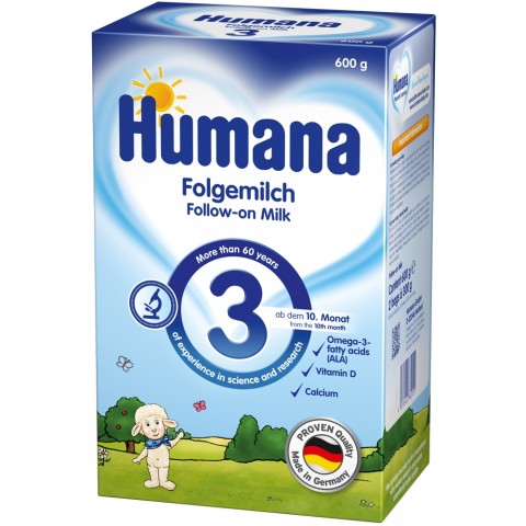 Lapte praf Humana 3 de la 10 luni 600 g