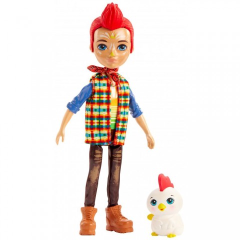 Papusa Enchantimals by Mattel Redward Rooster cu figurina Cluck