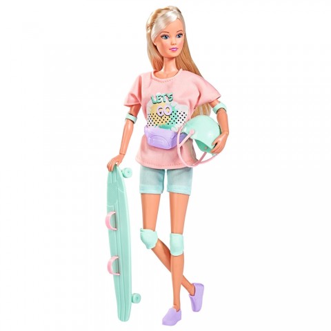 Papusa Simba Steffi Love Longboard Girl 29 cm cu accesorii