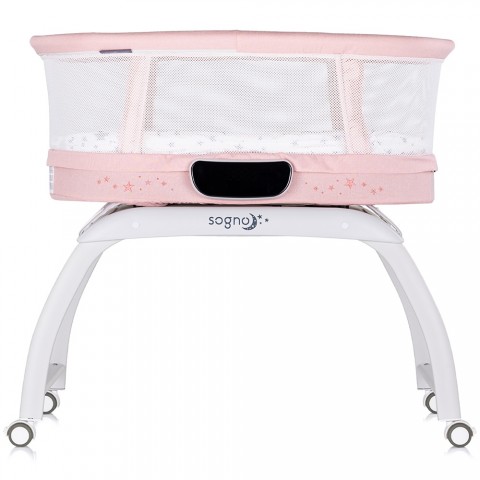 Patut cu leganare si cantar integrat Chipolino Sogno 2 in 1 pink