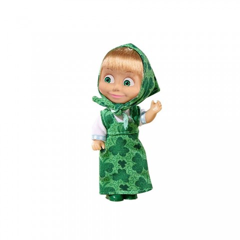 Papusa Simba Masha and the Bear 12 cm Masha in rochie verde