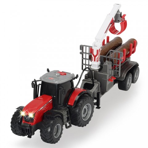 Tractor Dickie Toys Massey Ferguson MF 8737 cu remorca