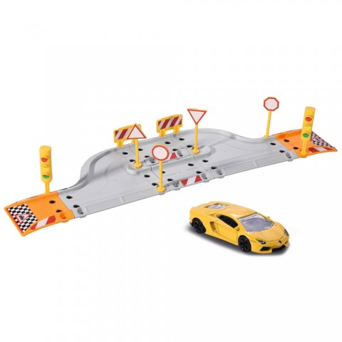 Pista de masini Majorette Creatix Starter Pack cu 1 masinuta Lamborghini