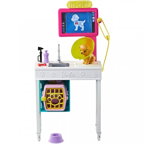 Set Barbie by Mattel I can be Cabinet veterinar GJL68 cu accesorii