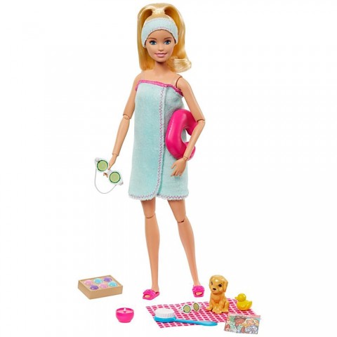 Set Barbie by Mattel Wellness and Fitness papusa cu figurina si accesorii GJG55