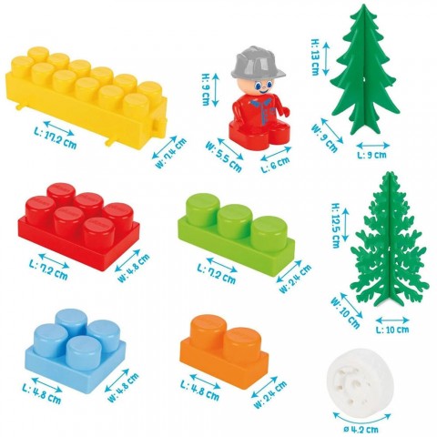 Set constructie Pilsan Master Blocks in Chest 368 piese verde