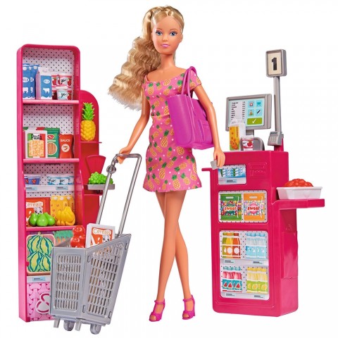 Set Simba Steffi Love Supermarket cu papusa 29 cm si accesorii