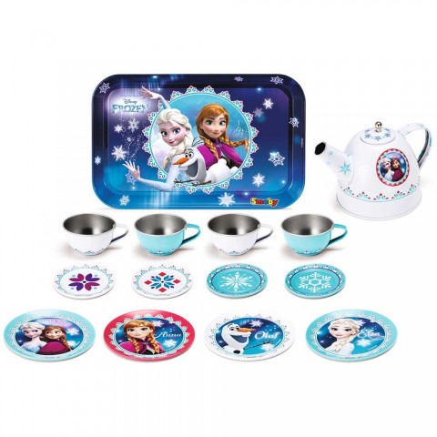 Set de servit ceaiul din metal Smoby Frozen cu 14 accesorii