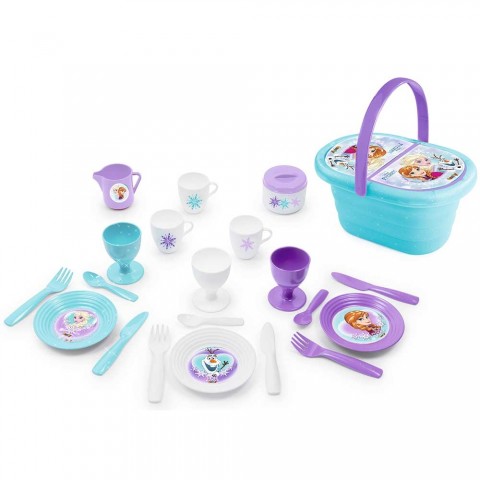 Jucarie Smoby Cos picnic si set vesela Frozen cu 21 de accesorii