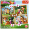 Set puzzle 4 in 1 Trefl Masha and the Bear, Aventurile lui Masha in padure, 1x35 piese, 1x48 piese, 1x54 piese, 1x70 piese