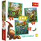 Set puzzle 3 in 1 Trefl Lumea extraordinara a dinozaurilor, 1x20 piese, 1x36 piese, 1x50 piese