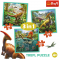 Set puzzle 3 in 1 Trefl Lumea extraordinara a dinozaurilor, 1x20 piese, 1x36 piese, 1x50 piese