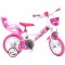 Bicicleta copii Dino Bikes 12" Little Heart alb si roz