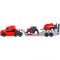 Camion Dickie Toys Massey Ferguson Micro Farm Truck 32 cm cu tractor si presa de balotat