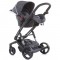 Carucior Chipolino Electra 3 in 1 silver cu cadru negru