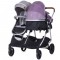 Carucior gemeni Chipolino Duo Smart 3 in 1 anthracite lilac