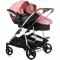 Carucior gemeni Chipolino Duo Smart 3 in 1 flamingo