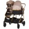 Carucior gemeni Chipolino Duo Smart 3 in 1 golden beige