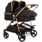 Carucior gemeni Chipolino Duo Smart 3 in 1 obsidian leaves