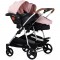 Carucior gemeni Chipolino Duo Smart 3 in 1 pink marshmallow