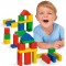 Jucarie Eichhorn Cuburi in galetusa Coloured Wooden Blocks 50 piese