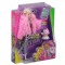 Papusa Barbie by Mattel Extra Style Fluffy Pinky GRN28 cu figurina si accesorii