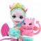 Papusa Enchantimals by Mattel Deanna Dragon Family cu 3 figurine si accesorii