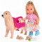 Papusa Simba Evi Love Dog Sitter 12 cm cu 4 figurine si accesorii