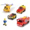 Pista de masini Dickie Toys Fireman Sam Rescue Team Sam Fire cu 3 masinute, 1 elicopter si o figurina