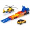 Set Dickie Toys Rescue Transporter 40 cm cu camion, masina, elicopter si accesorii