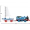 Set Fisher Price by Mattel Thomas and Friends Bridge Lift Thomas and Skiff cu sina, locomotiva motorizata si vagon