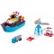 Set Majorette Creatix Logistic Freight Ship cu nava, camion si macara