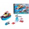 Set Majorette Creatix Logistic Freight Ship cu nava, camion si macara