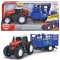 Tractor Dickie Toys Massey Ferguson Animal Trailer 26 cm cu lumini, sunete, remorca si figurina vaca