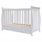 Patut copii din lemn Hubners Mira 120x60 cm alb cu sertar