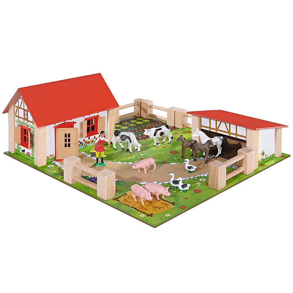 Ferma din lemn Eichhorn 39x36x14 cm cu accesorii 39x36x14