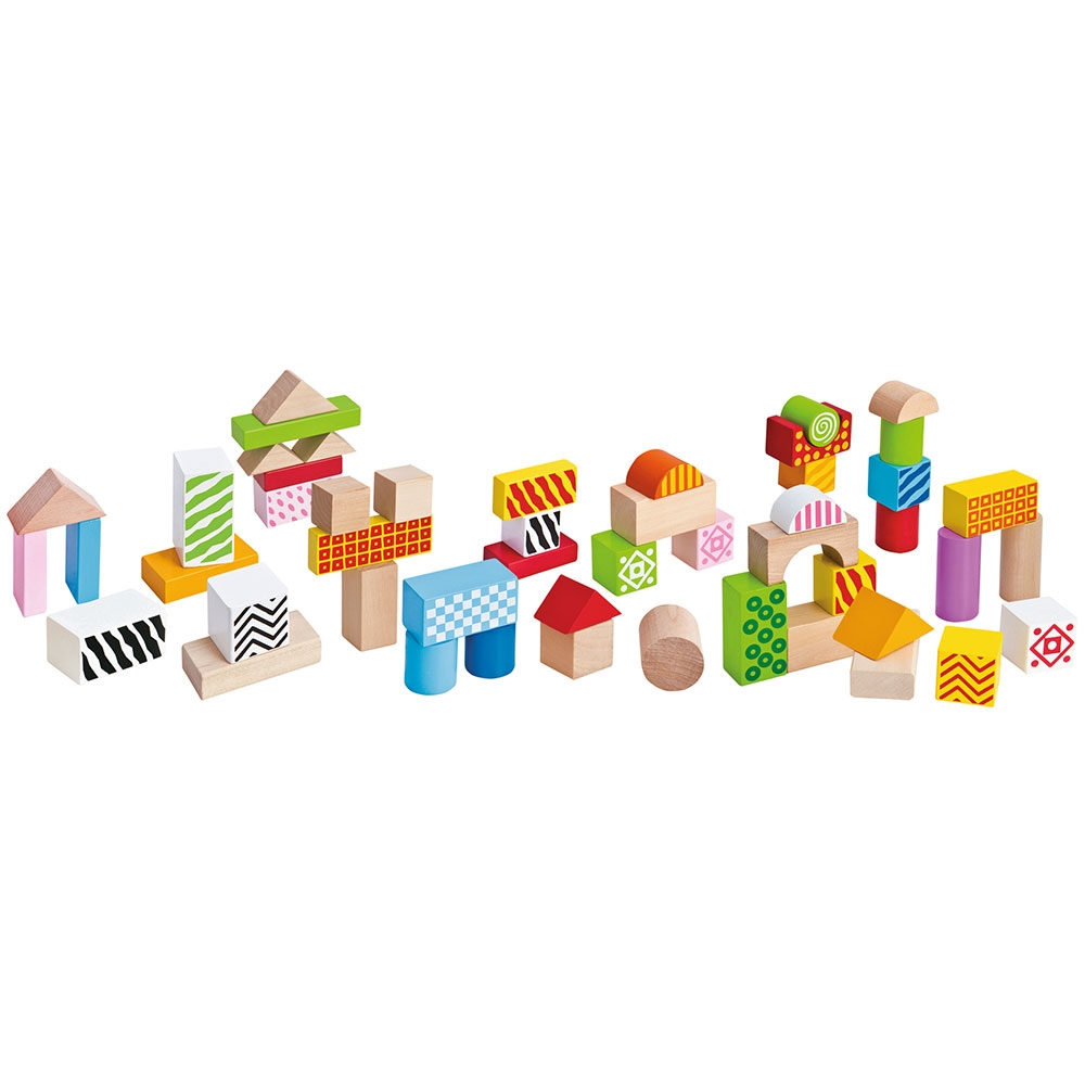 Jucarie Eichhorn Cuburi in galetusa Wooden Blocks 50 piese Blocks