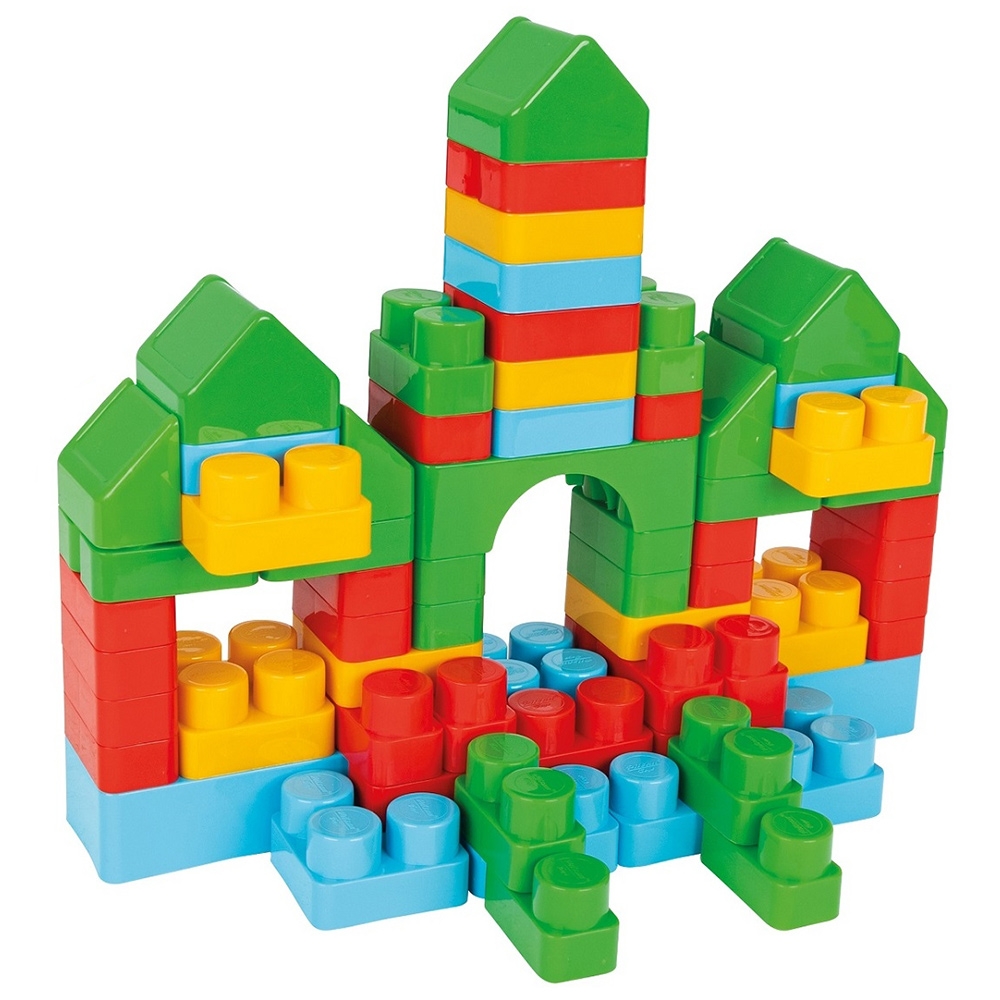 Jucarie Pilsan Cuburi de construit in cutie Jumbo Blocks 166 piese Cuburi si caramizi