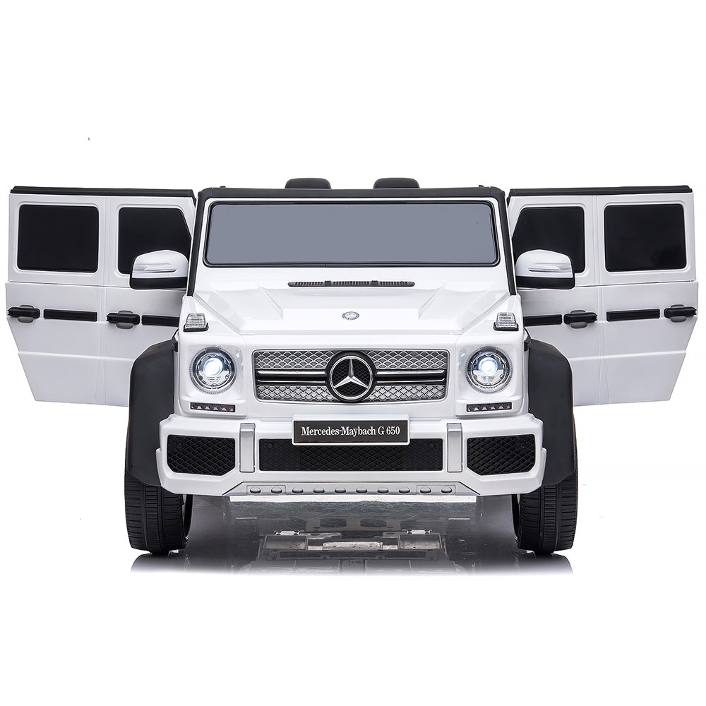 Masinuta electrica Chipolino SUV Mercedes Maybach G650 white cu scaun din piele si roti EVA