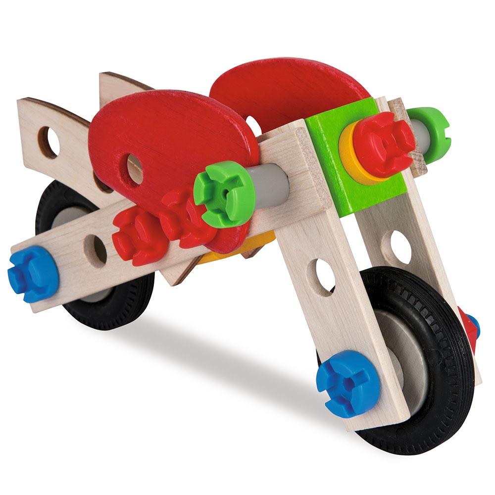 Set constructie din lemn Eichhorn Motorcycle 40 piese Eichhorn