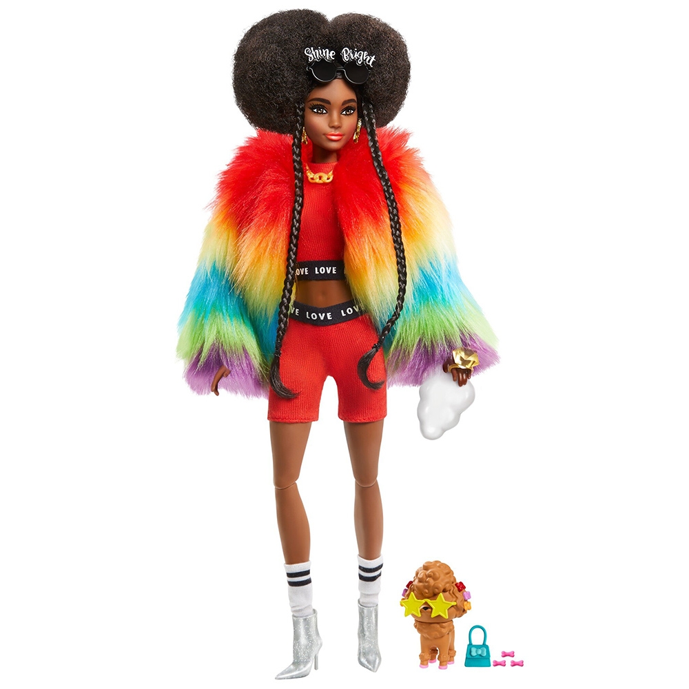 Papusa Barbie by Mattel Extra Style Curcubeu GVR04 cu figurina si accesorii Accesorii