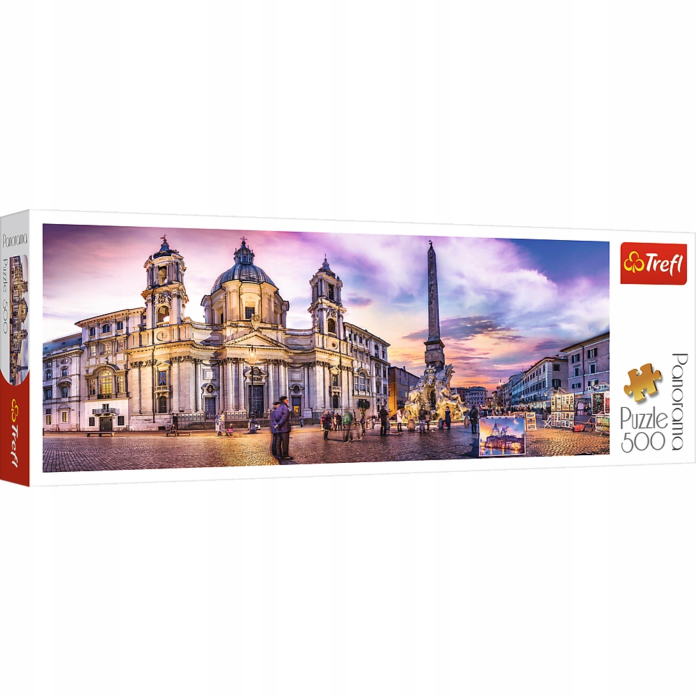 Puzzle Trefl Panorama, Piata Navona Roma 500 piese hubners.ro
