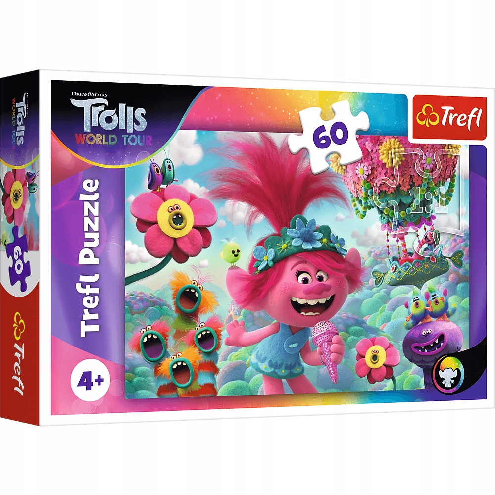 Puzzle Trefl DreamWorks Trolls, In lumea muzicii a Trolilor 60 piese hubners.ro